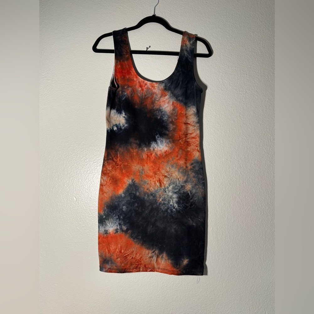 Heart Hips Black and Orange Tie-Dye Top